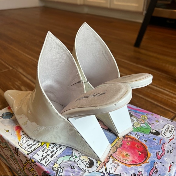 Jeffrey Campbell AESTHETIC White Crinkle Patent Heel - Picture 3 of 9